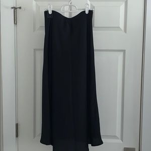 NWT Abercrombie & Fitch black satin midi skirt